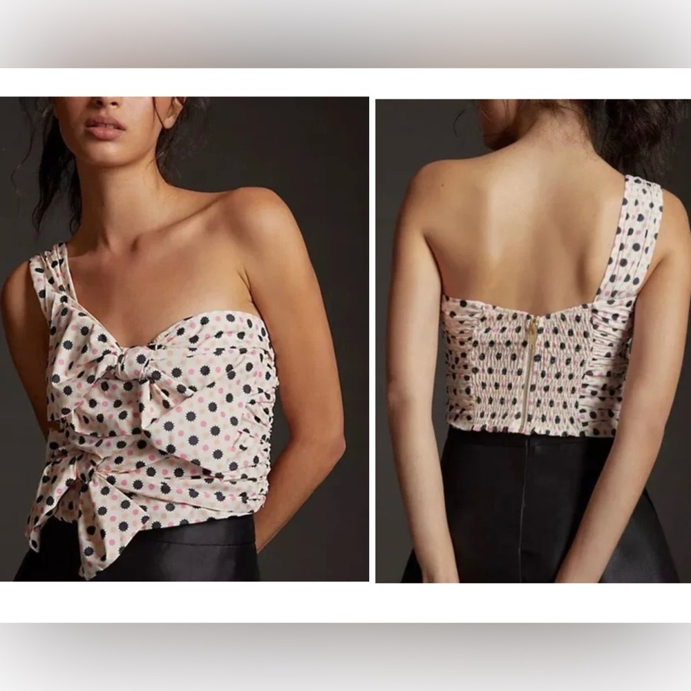 Anthropologie Maeve Bow One Shoulder Top